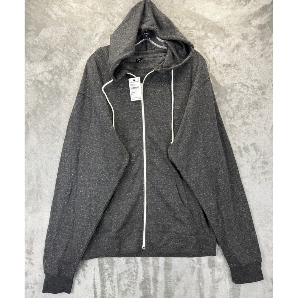 Jeff Mens Full Zip Hoodie Black Heather Charcoal XL JSW4300 Nordstrom Rack NEW